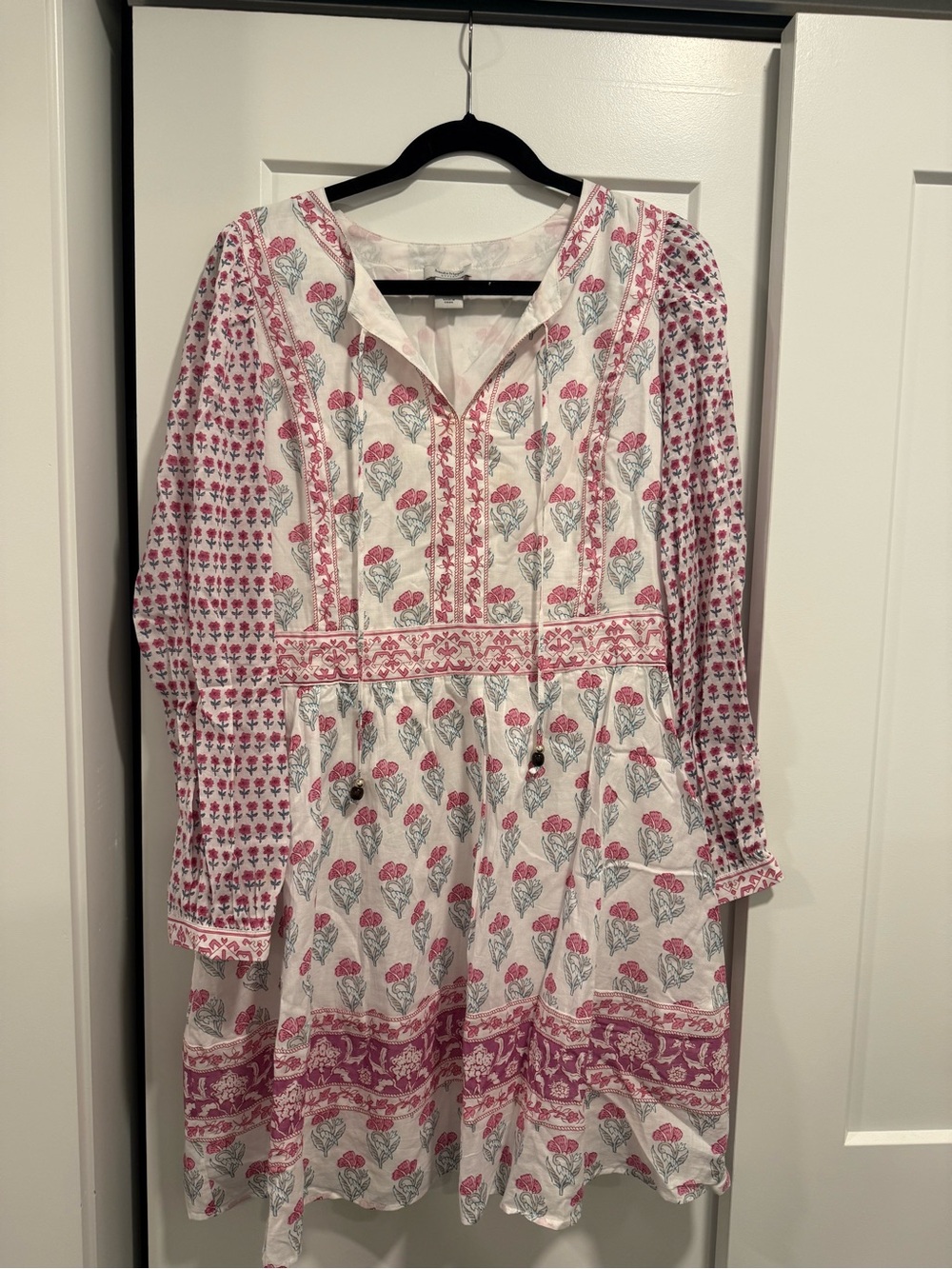 Haute Hippie White and Soft Pink Floral Blouse
